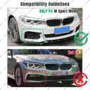 Front Lip Compatible with BMW 5 Series G30 G31 M Sport 2017-2020 530i 530e 540i M550i and xDrive Models, Air Dam Lower Chin Bumper Spoiler Splitter, Protection Body Kit (Carbon Fiber Pattern)