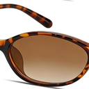 Sunglass Womens Retro Oval Sunglass for Women - Cat Eye 90s Glass Y2K UV400 Lightweight Narrow Shades
