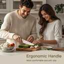 Astercook Knife Set, 13 Pieces Kitchen Knives Set with Healthy Anti-Rust Coating, Dishwasher Safe, Stainless Steel Chef Knife Sets with 6 Blade Guards, Perfect Holiday Gifts for Kitchen (Large, Cream)