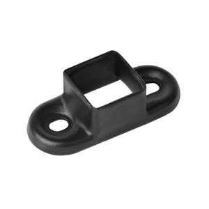 20 Pack Black Square Post Flange Base Fits 1" x 1" Square Tube, Steel Floor Anchor Wall Mount End Bracket for Deck Railing, Fence