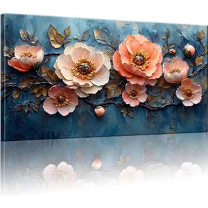 GYJAGHL Flower Wall Art,Pink Flower Plant Painting,Plantr Wall Art Landscape,Natural Flower Pictures, Size 40x20 Inches Ready To Hang.
