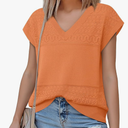 Messic Womens V Neck Sweater Vest Cap Sleeve Casual Lightweight Knit Pullover Tops Size S