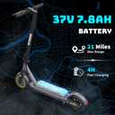 Electric Scooter, Electric Scooter Adults with Dual Suspensions, 350W Motor, 19 Mph Speed, 15-22 Miles Ranges, 8.5" Solid Tire, Electric Scooter for Adults, Folding E-Scooter with Seat