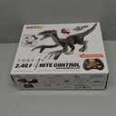 Remote Control Dinosaur Toy for Kids - RC Dinosaur - Walking Velociraptor Toy with Mist Spray, Lights & Roar - Birthday Gift Ideas for Boys and Girls 3-5 5-7 8-12 Year Old