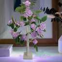 Tabletop Rose Flower LED Tree Light,Mini Light up Bonsai Tree, Indoors Decorative Light up Trees for Fireplace Bedroom Home Wedding Party Decor,Table Lamp for Valentine Wedding Gifts,21.6Inch
