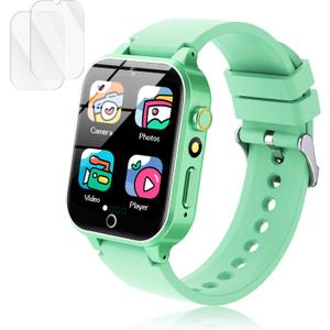 Luyiilo Smart Watch for Kids, with 26 Puzzle Games, Touch Screen, HD Camera, Alarm Clock, Toys for Ages 4-12 Years Old.Birthday Gift for Boys Girls (Green)