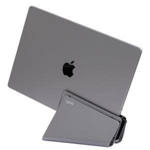 tyonit TiltSnap Pro Vertical Laptop Stand for MacBook Pro 14" & 16", Auto Thunderbolt4 USB-C Connection, Seamless Connection to The Docking Station or Display, 40Gbps, 100W PD, Space Gray