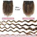 Urbeauty Natural Curly Hair Extensions - Triple Weft Clip in Human Hair Wavy Hair Brown Highlighted Blonde - 10Pcs 120Gram Clip Ins 4/27
