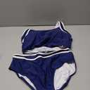 BMJL Women's High Waisted Bikini Sets Two Piece Swimsuits Sporty Tummy Control Bathing Suit Color Block Swim Suit (Large, Navy Blue)