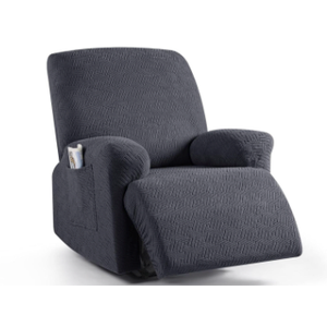 KinCam Recliner Covers, Stretch Reclining Chair Covers, Recliner Sofa Slipcovers Stripe Jacquard Recliner Couch Covers Furniture Protector Covers for Pet Kid (1 Seater, Charcoal Gray) KinCam Recliner Covers, Stretch Reclining Chair Covers, Recliner Sofa Slipcovers Stripe Jacquard Recliner Couch Covers Furniture Protector Covers for Pet Kid (1 Seater, Charcoal Gray)