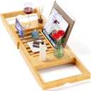 Yirilan Bathtub Trays for Tub,Bath Tray, Foldable Bathtub Caddy,Bamboo