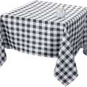 Biscaynebay Fabric Tablecloths 70x70 Square, Black/Grey Scottish Plaid Card Table Cloth Folding Table Cover Water Resistant for Dining, Kitchen, Wedding and Parties, etc Machine Washable