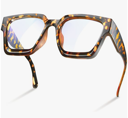 livho Oversized Blue Light Blocking Glasses for Woman  Rectangle Fashion Glasses for Computer, Chic Preppy Frame