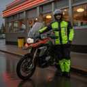 Milwaukee Leather MPM9510 Men's Black Water-Resistant Motorcycle Rain Suit with Hi Vis Reflective Tape (Black, XXXL)