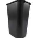 Rubbermaid Commercial Products Deskside Wastebasket/Trash Can, 10.25-Gallon/41-Quart, Black, Plastic, Garbage Can for Home/Office, Fits Under Desk/Sink/Cabinet, Pack of 12