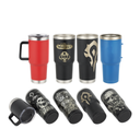 Gifts by Design 10 Ct of 40 Oz Intrepid Stainless Steel Tumbler with Lid, Straw & Handle – Black – Customizable Insulated Cups for Water, Coffee, Hot & Iced Drinks – Great for DIY, Events, Work