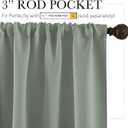 RYB HOME Blackout Curtains for Bedroom Living Room 63 inches Long, Thermal Insulated Privacy Rod Pocket Drapes for Nursery Office Home Theater, Width 42 by Length 63, Greyish Green, 2 Panels