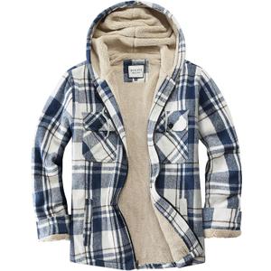 Women's Full Zip Fleece Flannel Jacket Plaid Sherpa Lined Jacket for Women (X-Large, Blue)
