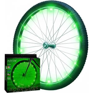 Activ Life LED Bike Wheel Lights with Batteries Included! Get 100% Brighter and Visible from All Angles for Ultimate Safety & Style (1 Tire Pack) (Green)