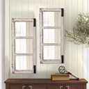 Farmhouse Wood Frame Window Mirror 14" x 33", Distressed White