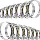 14 Pcs 7 Sizes T-Bolt Hose Clamps, 304 Stainless Steel Turbo Intake Intercooler Clamp,Working Range 32-91mm for 1-3" Hose ID, Radiator Hose Clamps Assortment Set (4 Pcs Missing)