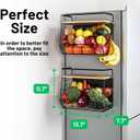Ofiray-home Magnetic Shelf for Fridge with Wood Lid, Fruit Potato and Onion Storage Bins, Pantry Organizers & Storage, Large Container Magnetic Spice Rack for Refrigerator, Kitchen Counter, Cabinet, Black 11.7"D x 7.7"W x 13.7"H
