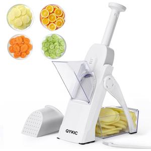 Safe Mandoline Slicer, Vegetables Potato Clips Slicer,Food Slicer,Thickness Adjustable for Cucumber Potato Carrot Lemon Only Slicer (White)