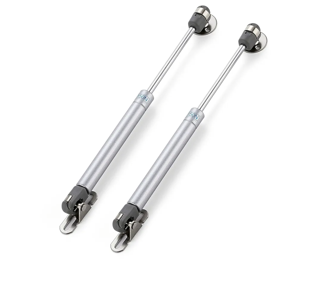 Lnngub 2 Pcs Gas Struts for Cabinet,10 Inch Gas Strut Lid Support Hinge Tool Box Shocks 120n/26 Lb Lift Support Strut Silver Gas Struts for Heavy Lid Lift Support Soft Open Doors Cabinet Toy Box
