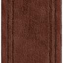 Superior Non-Slip 2 Piece Bath Rug Set, Ultra Plush, Soft, and Absorbent 100% Combed Cotton Pile - Traditional Oval Bath Mat Set, Chocolate