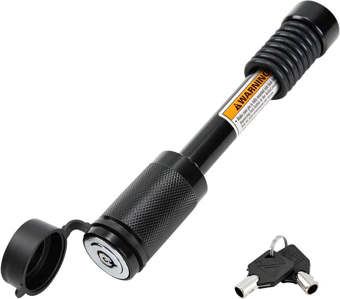 METOWARE Trailer Hitch Lock, Locking Hitch Pin-Fits 2" & 2.5" Receiver with 5/8" Dia 3-1/2" Long Pin,Receiver Lock for Class III IV Hitches, Anti-Theft Trailer Hitch Pin with Anti-Rattle O-Rings,Black