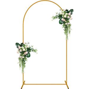 7.2 FT Arch Backdrop Stand, Balloon Arch Stand with Base, Metal Arch Stand, Gold Baby Shower Backdrop Arch, Wedding Arch Frame