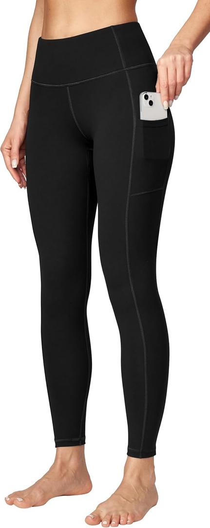 Ewedoos Women's Yoga Pants with Pockets Leggings for Women Tummy Control Workout Leggings for Women Compression Leggings (Medium, Black)