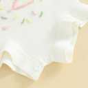 Infant Baby Girl Sleeveless Knit Romper Half and One Birthday Outfit Cute Baby Girl Summer Clothes 3-6 months  (White, Half)