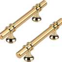 Haliwu 10 Pack Gold Cabinet Handles, Brushed Brass Pulls Kitchen Barrel Champagne Gold Pull Hardware, 3 inch Hole to Hole Center