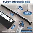 DSV Standard Curved Floor Squeegee 36’’, Rubber Blade Garage Squeegee, Taper Pole Connection - Handle Sold Separately for Tiles, Concrete and Asphalt