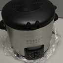 OVENTE Electric Deep Fryer, 0.9L Capacity, 840W with Adjustable Temperature, Locking Lid, Removable Fry Basket & CoolTouch Handles, Stainless Steel Countertop Fryer, Silver FDM1091BR