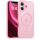 Magnetic for iPhone 17 Case,[Anti-Slip][Compatible with MagSafe][Military Grade Drop Protection] Shockproof Protective Translucent Matte Phone Case for iPhone 17 Case,Pink