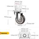 HOLKIE Side Mount Casters 2 Inch L-Shaped Small Rubber Caster Set of 8 with Ball Bearing Heavy Duty Furniture Wheels with Thickened L-Shaped Mounting Plate Ideal for Coffe TablesCribs4 with Brakes