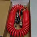 iBroPrat Air Blow Gun Kit,Heavy Duty Air Seat Blow Gun Kit for Semi Truck Air Hose with 30FT (9M) Long Coil and Extended Dual Head Tire Air Chuck Red