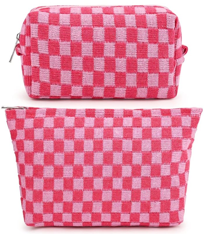 2 Pieces Makeup Bag Large Checkered Cosmetic Bag Capacity Canvas Mix Travel Toiletry Bag Organizer Cute Makeup Brushes Aesthetic Accessories Storage Bag for Women, Checkered Mix Rose Red
Amazon's Choice