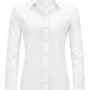 J.VER Button Down Shirts for Women Wrinkle Free Long Sleeve Dress Shirt Business Casual Work Blouse with Pocket, XS