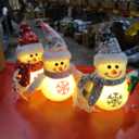 3 Pcs Table Decorations, 10 Inch Light Up Snowman Outdoor Indoor Holiday Present, Battery Operated Xmas Gifts Snowman Decorations, Snowman for Tree Room Home Decor (Nose Needs DIY)