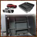 Muslogy Center Console Organizer Compatible with 2022 2023 2024 2025 Toyota Tundra Accessories & 2023-2025 Sequoia Console Storage Box Divider Insert Tray ABS Material with Non-Slip Mats (Rubber Black)