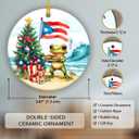 10 x Puerto Rico Christmas Ornament 2025, Unique Puerto Rico Decor Gift for Friends, Family, Xmas Gifts for Women and Men, Ceramic Ornaments for Hanging Decoration
