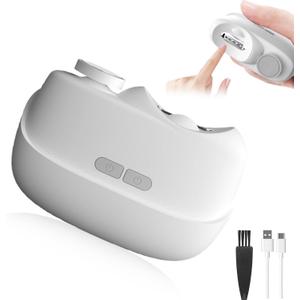 Electric Nail Clippers for Seniors,Smart Nail Clippers 2026 New 3 in 1 Electric Toenail Clipper with Polishing and LED Light,Smart Toenail Clipper 2 Adjustable Speeds for Adults,Baby (White)