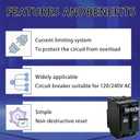 THQL2160 Circuit BreakerFit for General ElectricRepalce for THQL 2p 60A Breaker,2 Pole 60 Amp 120/240V 10kAPlug-in Mount StandardThermal Magnetic Protection