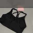 POSHDIVAH Women's Mid-Impact Sports Bra with Removable Padding - Criss Cross Back for Yoga, Running & Gym Workouts (Black, XS)