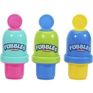 Fubbles Bubbles No-Spill Bubble Tumbler for Babies Toddlers and Kids | Includes 6oz Bubble Solution and Bubble Wand (Tumbler Colors May Vary)(Pack of 3)