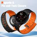 Bandletic Strong Magnetic Bands Compatible with Samsung Galaxy Watch 7/FE/6/5/4 Band 40mm 44mm/Galaxy Watch 5 Pro 45mm/Watch 6 4 Classic 42mm 46mm 43mm 47mm, 20mm Silicone Strap for Women,Black/Orange