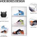 Sneaker Shoe Display Case,Shoe Box with Clear Magnetic Door,Thicken & Sturdy Organizer Containers Stackable,Fit Shoe Size Up to US 14 (X-Large) 
